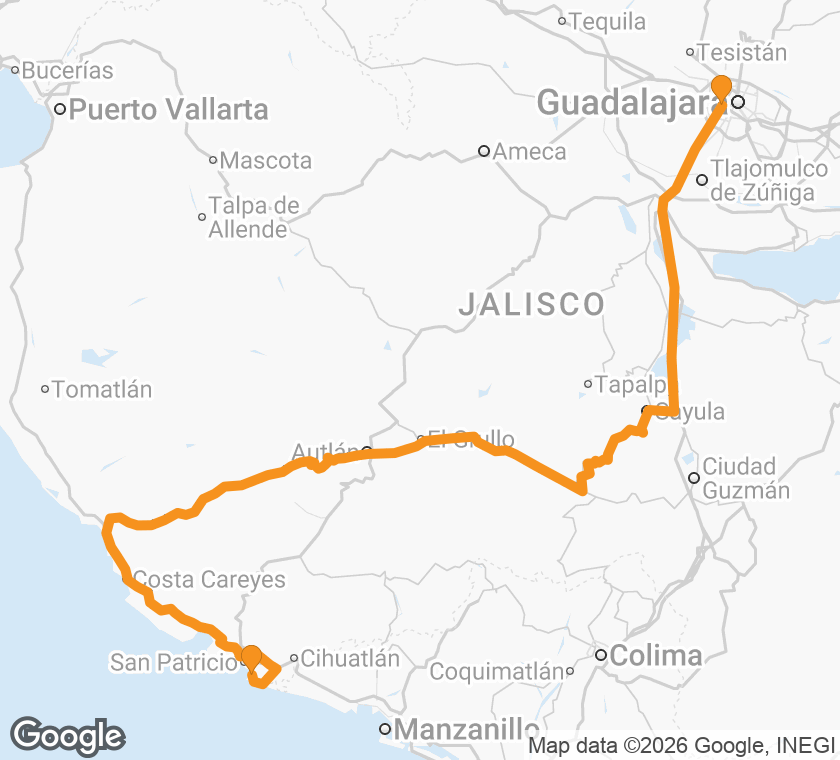 Ruta oficial Guadalajara — Barra de Navidad